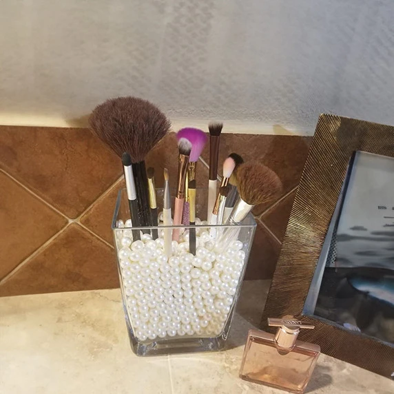 BEPR31IV - Small Ivory Undrilled Plastic Faux Pearls - 3/8", 10mm 4 BEPR31IV - Small Ivory Undrilled Plastic Faux Pearls - 3/8", 10mm - Image 2