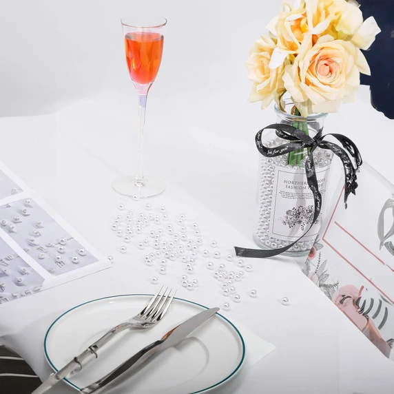 BEPR31WT - Small White Plastic Pearls, Drilled - 3/8", 10mm 4 BEPR31WT - Small White Plastic Pearls, Drilled - 3/8", 10mm - Image 2