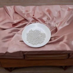 BEPR31WT - Small White Plastic Pearls, Drilled - 3/8", 10mm