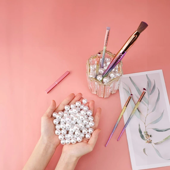 BEPR33WT - Large White Undrilled Plastic Faux Pearls - 3/4", 18mm 5 BEPR33WT - Large White Undrilled Plastic Faux Pearls - 3/4", 18mm - Image 3