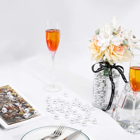 BEPR33WT - Large White Undrilled Plastic Faux Pearls - 3/4", 18mm 4 BEPR33WT - Large White Undrilled Plastic Faux Pearls - 3/4", 18mm - Image 2