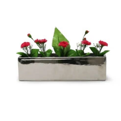 CBR1444SV - Silver Long Flat Rectangle - 14"x4"x4" -Wholesaleglassvasesint CBR1444SV C1 69195.1683839306
