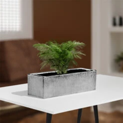 CBR1444SX - Textured Silver Long Flat Rectangle - 14"x4"x4" -Wholesaleglassvasesint CBR1444SX C2 66219.1694462125