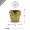 CUB6107GD - Large Gold Spike Pot - 6.7" H -Wholesaleglassvasesint CUB6107GD B1 WEB 27521.1697495989