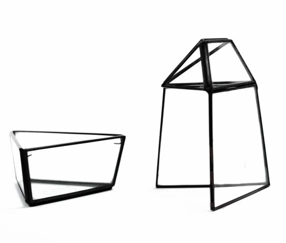 GET2008BK - Triangular Obelisk Geometric Glass Terrarium 8"H - 6 GET2008BK - Triangular Obelisk Geometric Glass Terrarium 8"H - - Image 4