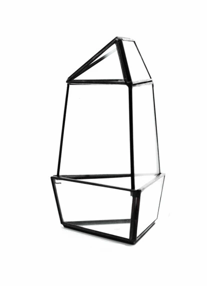 GET2008BK - Triangular Obelisk Geometric Glass Terrarium 8"H - 4 GET2008BK - Triangular Obelisk Geometric Glass Terrarium 8"H - - Image 2
