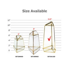GET2011GD - Large Gold Triangular Obelisk Geometric Terrarium - 11"H -Wholesaleglassvasesint GET2011GD B2 42368 74178 70946.1657127215