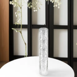 HST2514SS - Silver Speckled Glass Hurricane Candle Shade Chimney Tube [No Bottom] - 2.5" X 14" -Wholesaleglassvasesint HST2514SS C1 04196.1696538279