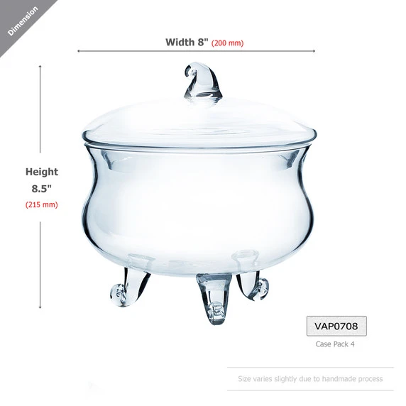 VAP0708 - Witches Cauldron Apothecary / Candy Buffet Jar With Lid - 8.5" 4 VAP0708 - Witches Cauldron Apothecary / Candy Buffet Jar With Lid - 8.5" - Image 2