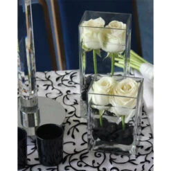 VBV0408 - Square Glass Block Vase - 4" X 8" 15 VBV0408 - Square Glass Block Vase - 4" X 8" -Wholesaleglassvasesint VBV0408 C4 55131 11454 51347.1665699432