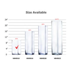 VBV0510 - Square Glass Block Vase - 5" X 10" -Wholesaleglassvasesint VBV0510 B2 63374 34323 47124.1665700283