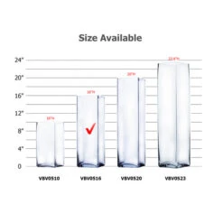 VBV0516 - Square Glass Block Vase - 5" X 16" -Wholesaleglassvasesint VBV0516 B2 47329 65592 01311.1665700315