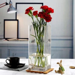 VBV0516 - Square Glass Block Vase - 5" X 16" -Wholesaleglassvasesint VBV0516 C3 58710 25721 25213.1680815176