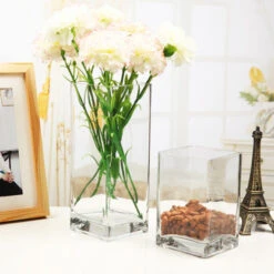 VBV0516 - Square Glass Block Vase - 5" X 16" -Wholesaleglassvasesint VBV0516 C4 78175 18035 04979.1665700315