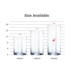 VBV0620 - Square Glass Block Vase - 6" X 20" 11 VBV0620 - Square Glass Block Vase - 6" X 20" -Wholesaleglassvasesint VBV0620 B2 37979 47102 03199.1665700682