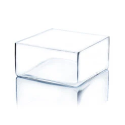 VBV0804 - Square Glass Block Vase - 8" X 4"
