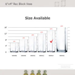 VBV6414 - Rectangular Glass Block Vase - 6" X 4" X 14" -Wholesaleglassvasesint VBV6414 B2 98694.1665701680