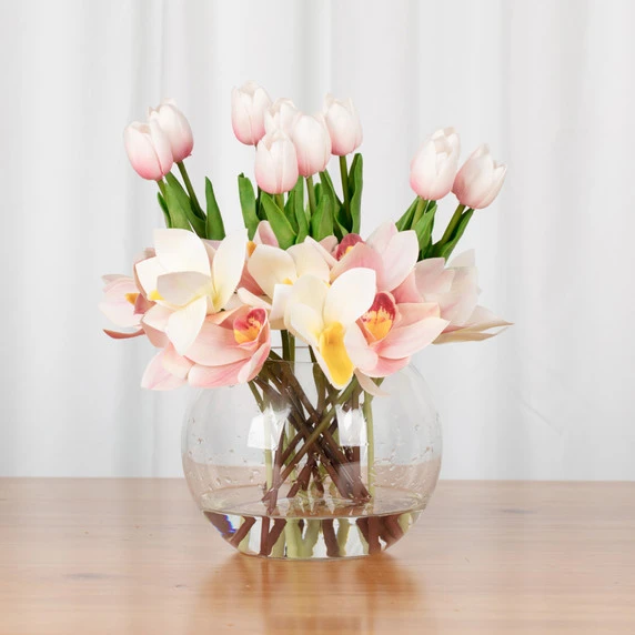 VBW0006 - Clear Bubble Bowl Glass Vase - 6" 6 VBW0006 - Clear Bubble Bowl Glass Vase - 6" - Image 4