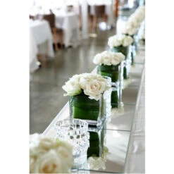 VCB0004 - Handblown Clear Cube Glass Vase / Candle Holder - 4" -Wholesaleglassvasesint VCB0004 C2 04697 46938 03514.1657129993