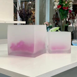 VCB0005FR - Handblown Frosted Cube Glass Vase / Candle Holder - 5" 15 VCB0005FR - Handblown Frosted Cube Glass Vase / Candle Holder - 5" -Wholesaleglassvasesint VCB0005FR C4 28654.1692218838