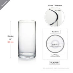 VCY0408 - Cylinder Glass Vase - 4" X 8"