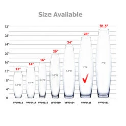 VFV0428 - Clear Bullet Urn Glass Vase - 4" X 28" 7 VFV0428 - Clear Bullet Urn Glass Vase - 4" X 28" -Wholesaleglassvasesint VFV0428 B2 78020 35605 67150.1657125982