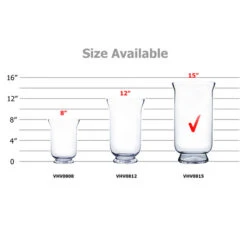 VHV0815 - Large Hurricane Glass Vase - 15" -Wholesaleglassvasesint VHV0815 B2 75811.1692662353