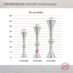 VTV2130SV - Silver Reversible Trumpet Vase - 30" 8 VTV2130SV - Silver Reversible Trumpet Vase - 30" -Wholesaleglassvasesint VTV2130SV B2 65987.1692997422