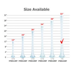 VTW0132WT - White Tower Vase - 2"x 32" -Wholesaleglassvasesint VTW0132WT B2 87768.1665175619