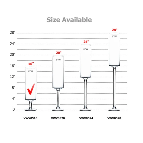 VWV0516 - Stemmed Pillar Vase - 16" 5 VWV0516 - Stemmed Pillar Vase - 16" - Image 3