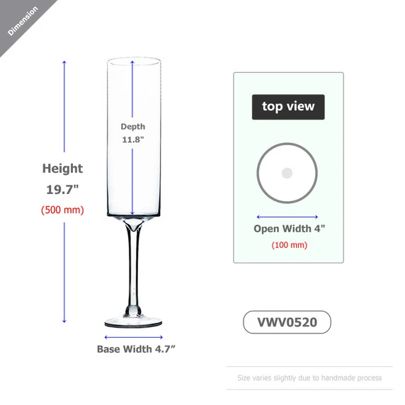 VWV0520 - Stemmed Pillar Vase - 20" 4 VWV0520 - Stemmed Pillar Vase - 20" - Image 2
