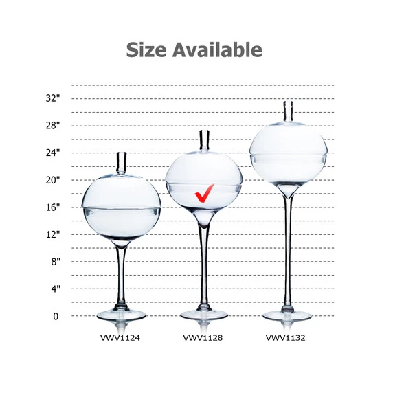 VWV1128 - Stemmed Apothecary Jar / Lollipop Vase - 28" 5 VWV1128 - Stemmed Apothecary Jar / Lollipop Vase - 28" - Image 3