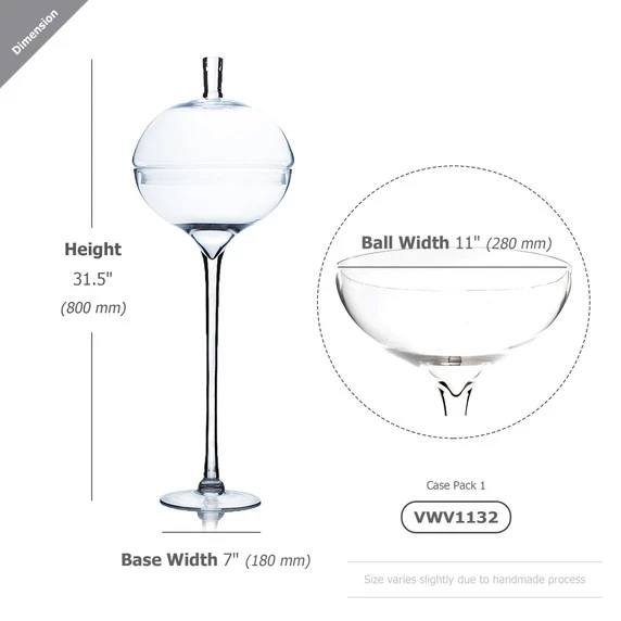 VWV1132 - Stemmed Apothecary Jar / Lollipop Vase - 32" 4 VWV1132 - Stemmed Apothecary Jar / Lollipop Vase - 32" - Image 2